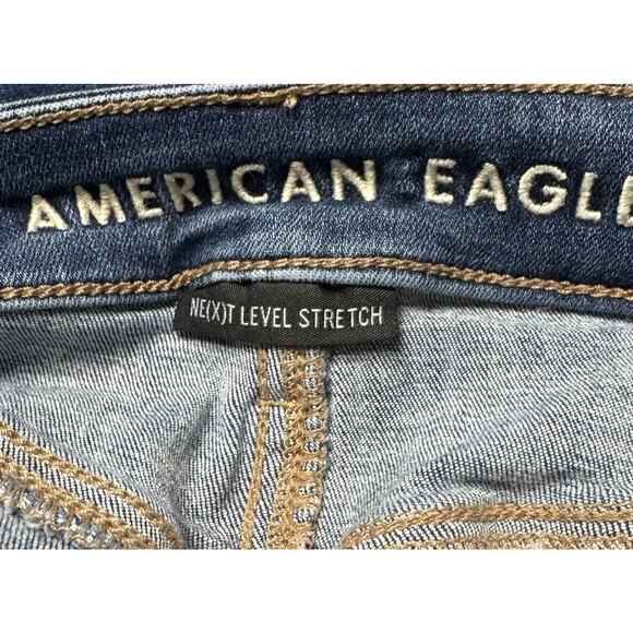 American Eagle distressed super hi rise jegging denim jeans Women’s Size 6 Tall - Picture 6 of 8